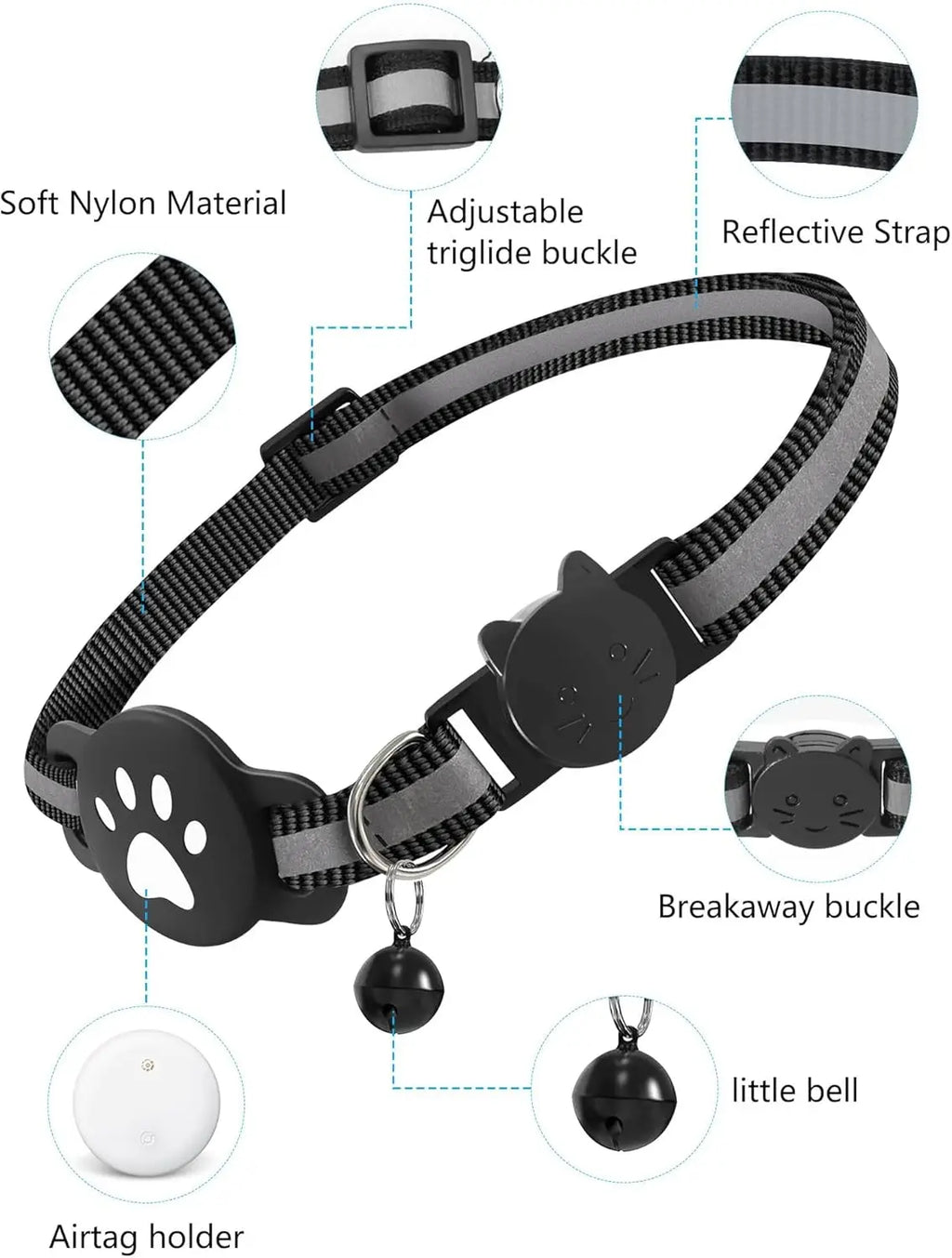 Bluetooth Cat & Dog Tracker Collar — Google Find My Compatible, Anti-Lost Pet Locator (Android Only)
