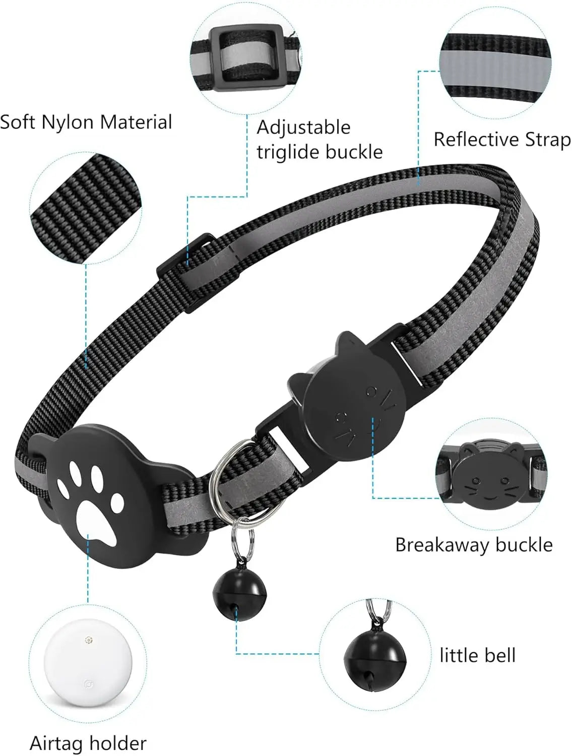 Bluetooth Cat & Dog Tracker Collar — Google Find My Compatible, Anti-Lost Pet Locator (Android Only)