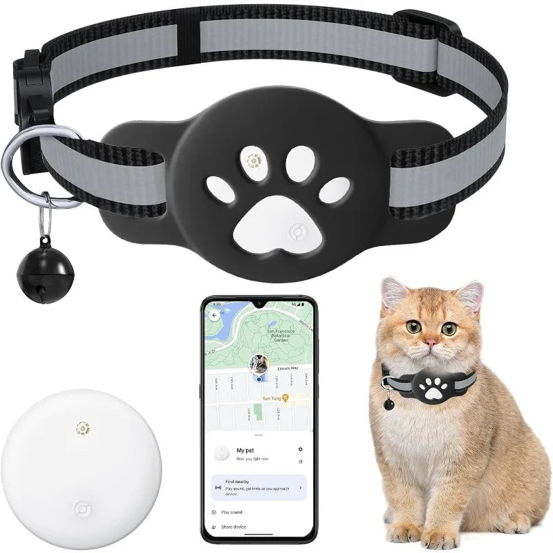 Bluetooth Cat & Dog Tracker Collar — Google Find My Compatible, Anti-Lost Pet Locator (Android Only)