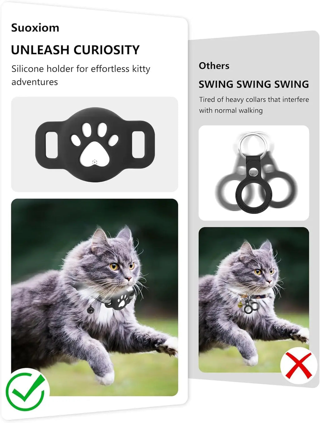 Bluetooth Cat & Dog Tracker Collar — Google Find My Compatible, Anti-Lost Pet Locator (Android Only)