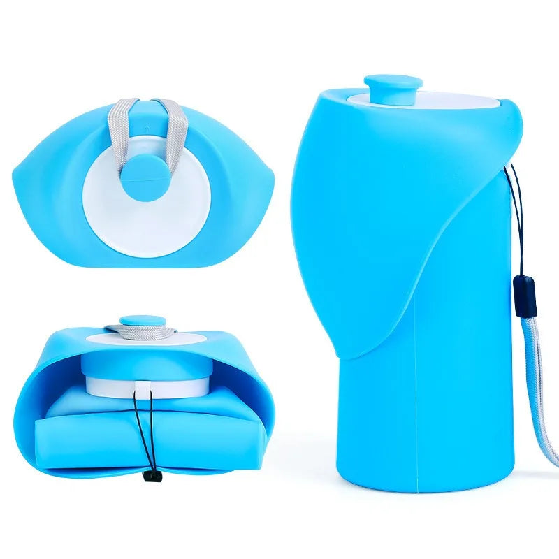 Petlix Trail Bottle — Collapsible Dog Water Bottle with Drinking Tray, Leak-Proof & Portable, 550ml