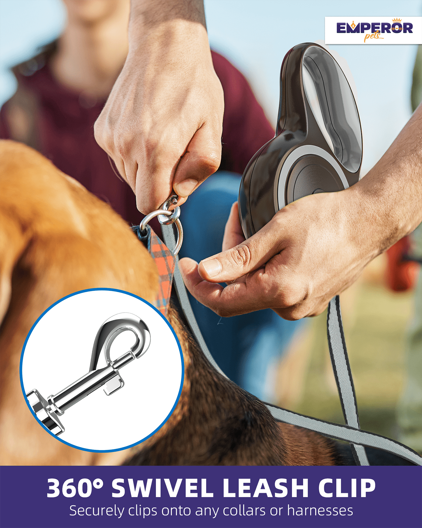 16 Ft Retractable Dog Leash Large Dogs - up to 110Lbs, Large Dog Leash Heavy Duty Dog Leash Retractable 16 Ft - Gray - GY16-50