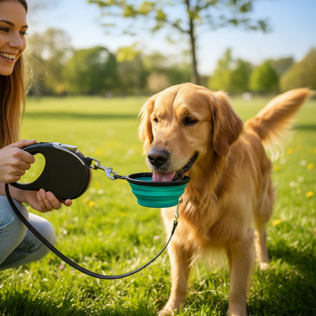 Dog enjoying outdoor adventure with Petlix products