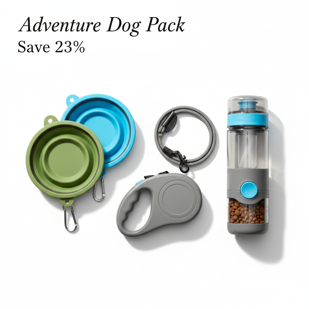 Adventure Dog Pack - Leash, Bowls & Water Bottle